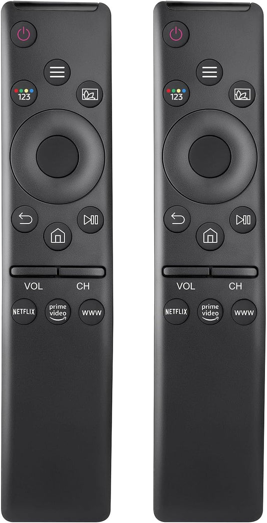 (Pack of 2) Remote Control for All Samsung LED QLED TV UHD SUHD HDR LCD Frame Curved Solar HDTV 4K 8K 3D Smart TVs, with Buttons for WWW, Prime Video, Netflix