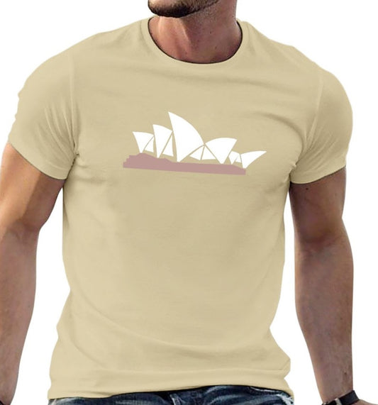 Sydney Opera House T-Shirt - Plain Anime Short Sleeve Tee for Men | Tall & Blank Options Available